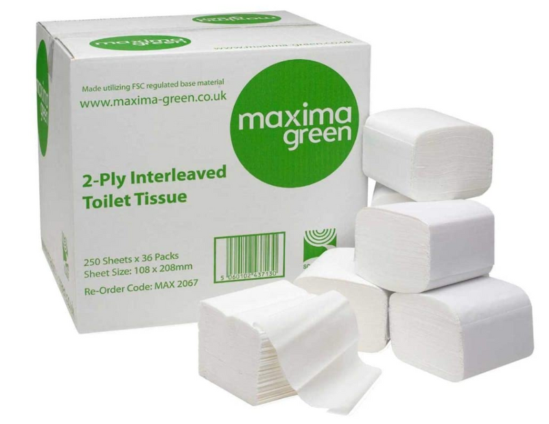 Maxima Bulk Pack Toilet Tissue 2-Ply 300 Sheets White (Pack of 30) - UK BUSINESS SUPPLIES