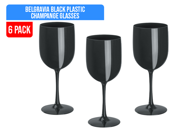 Black plastic discount wine goblets