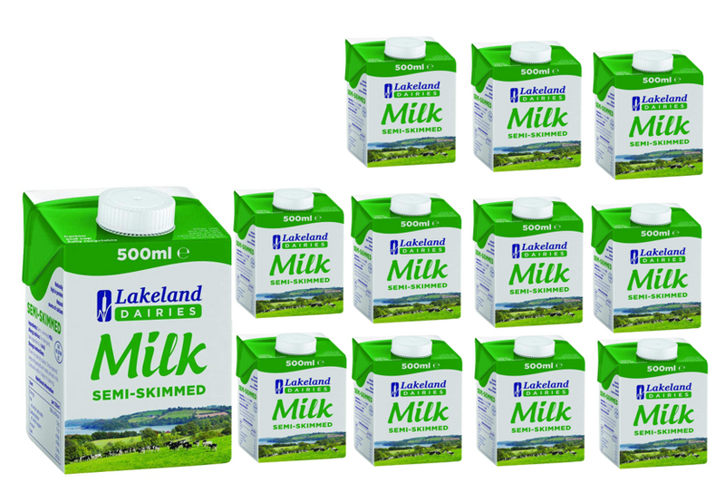 Lakeland Semi-Skimmed Milk 500ml (Pack of 12) - UK BUSINESS SUPPLIES