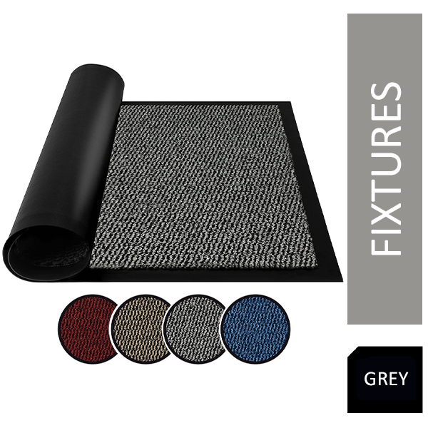 Fixtures Barrier Doorway Door Floor Mat 80cm x 120cm Grey - UK BUSINESS SUPPLIES