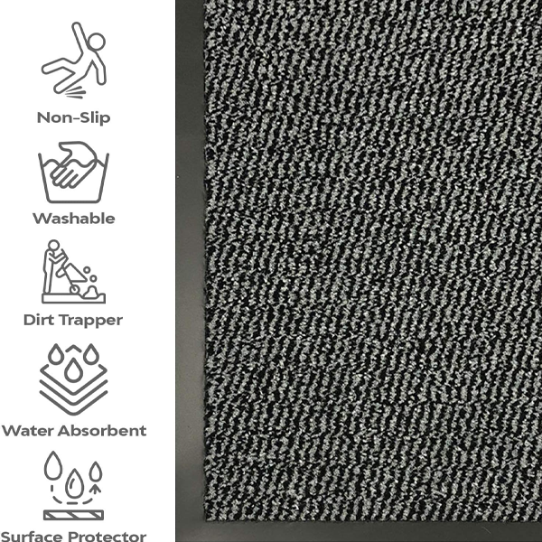 Fixtures Barrier Doorway Door Floor Mat 120cm x 240cm Grey - UK BUSINESS SUPPLIES
