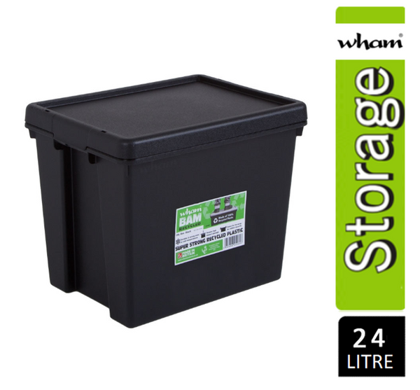 Wham Bam Black Recycled Storage Box 24 Litre - UK BUSINESS SUPPLIES