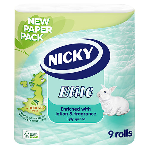 Nicky Elite FSC White Toilet Rolls 9 Pack UK BUSINESS SUPPLIES UK