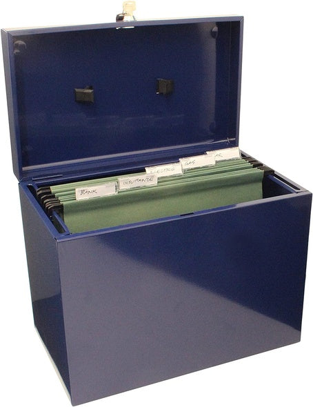 Cathedral Metal File Box Home Office Foolscap Blue HOBL - UK BUSINESS SUPPLIES