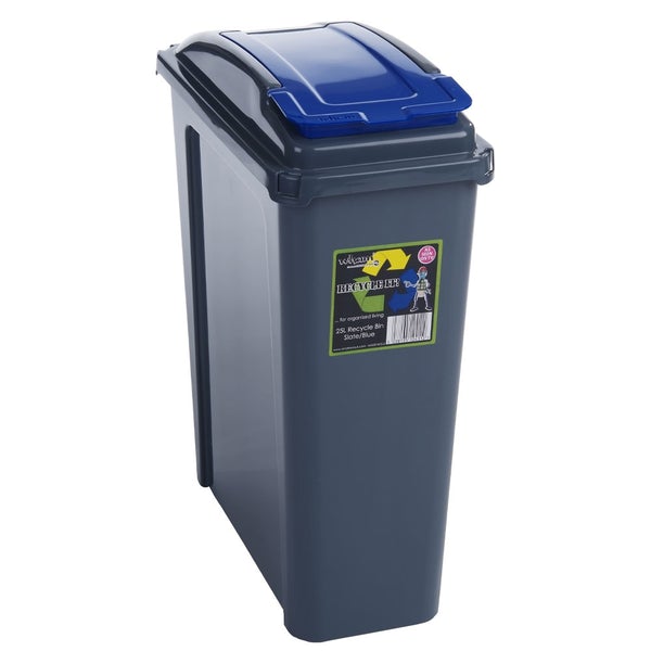 Wham Recycle It Blue Slimline Bin & Lid 25 Litre - UK BUSINESS SUPPLIES