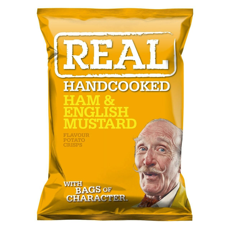 Real Crisps Ham & English Mustard 24 x 35g - UK BUSINESS SUPPLIES