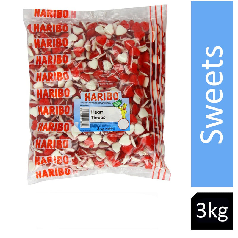Haribo Heart Throbs {Red} Sweets Bag 3kg - UK BUSINESS SUPPLIES