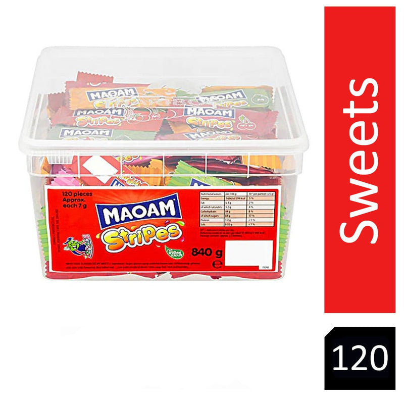 Haribo MAOAM StripesÂ Tub 120's - UK BUSINESS SUPPLIES