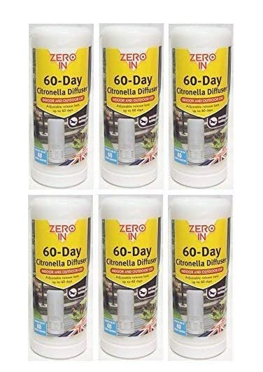 Zero In 60-Day Citronella Diffuser, Portable Insect Control 40m {6 Pack Offer} - UK BUSINESS SUPPLIES