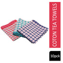 Janit-X Check Design Cotton Tea Towels 430x680mm (Pack of 10) - UK BUSINESS SUPPLIES