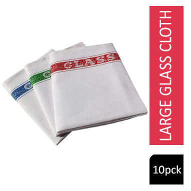 Cotton Glass Cloth Colour Coded Tea Towels by Janit-X  10 Per Pack - UK BUSINESS SUPPLIES