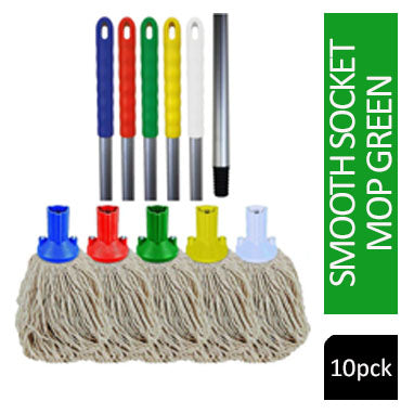 Janit-X PY Smooth Socket Mop 12oz Green (Pack of 10) 101869G - UK BUSINESS SUPPLIES