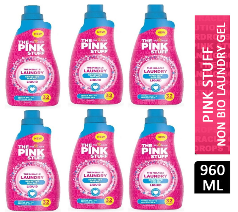 Stardrops The Pink Stuff Sensitive Non-Bio Laundry Liquid 960ml - UK BUSINESS SUPPLIES