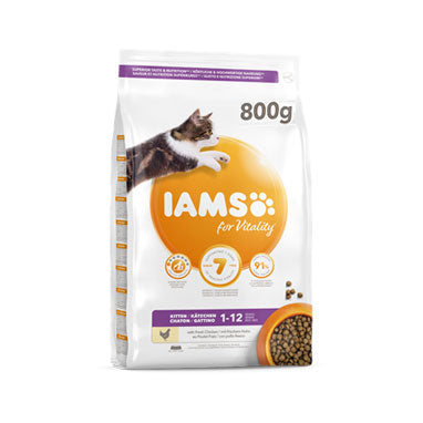 IAMS for Vitality Kittens Cat Food Food Fresh Chicken 800g - UK BUSINESS SUPPLIES
