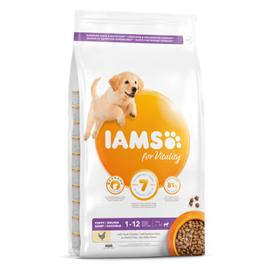 IAMS for Vitality Large Puppy Dog Food Fresh Chicken 12kg - UK BUSINESS SUPPLIES
