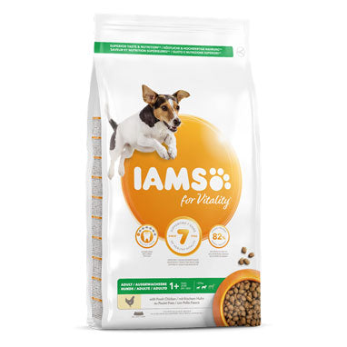 IAMS for Vitality Small/Medium Adult Dog Food Fresh Chicken 12kg - UK BUSINESS SUPPLIES