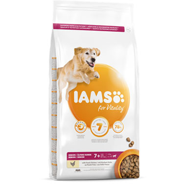 IAMS for Vitality Large Senior Dog Food Fresh Chicken 12kg - UK BUSINESS SUPPLIES