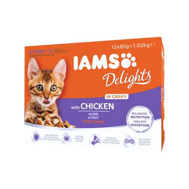 IAMS Delights Kitten Chicken in Gravy 12x85g - UK BUSINESS SUPPLIES