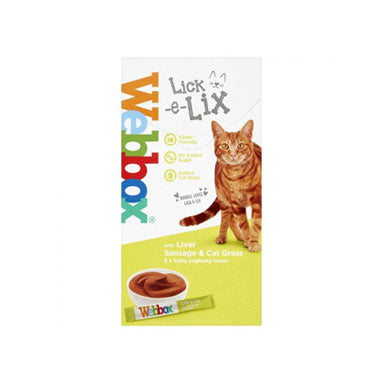Webbox Lick-e-Lix Liver Sausage & Cat Grass Cat Treats 5 Sachets - UK BUSINESS SUPPLIES