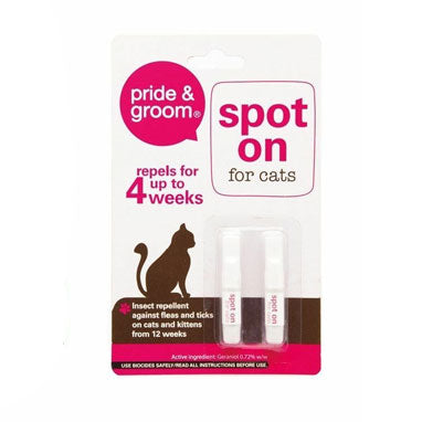Pride & Groom Spot on Insect & Flea Repellent for Cats 2 Pack - UK BUSINESS SUPPLIES