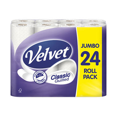 Velvet Classic 3 Ply Toilet Rolls 24 Pack - UK BUSINESS SUPPLIES