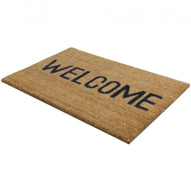 Fixtures "Welcome" 34cm x 60cm PVC Backed Coir Door Mat - UK BUSINESS SUPPLIES