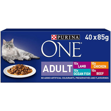 Purina ONE Adult Cat Food Pouches Mini Fillets in Gravy 40 x 85g - UK BUSINESS SUPPLIES