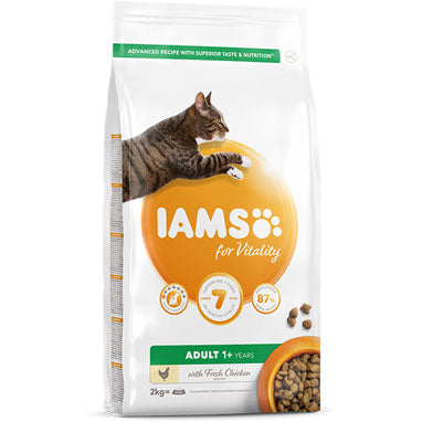 IAMS for Vitality Adult Dry Cat Food Fresh Chicken 2kg - UK BUSINESS SUPPLIES