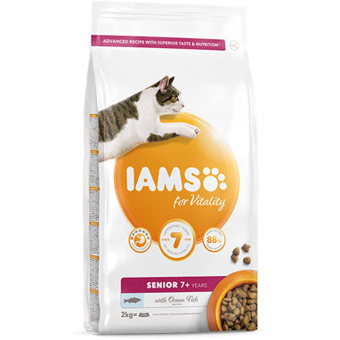 IAMS for Vitality Senior Dry Cat Food Ocean Fish 2kg - UK BUSINESS SUPPLIES