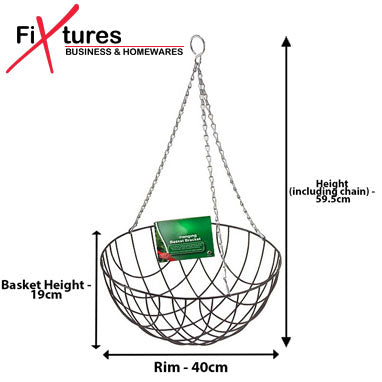 Fixtures® X-Large 16"/ 40cm Wire Hanging Basket - UK BUSINESS SUPPLIES