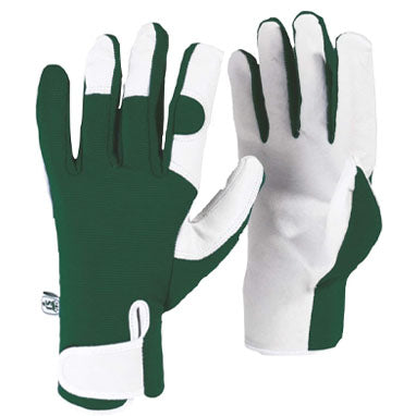 Spear & Jackson Kew Gardens Collection Leather Palm Gloves, Green. S/M/L - UK BUSINESS SUPPLIES