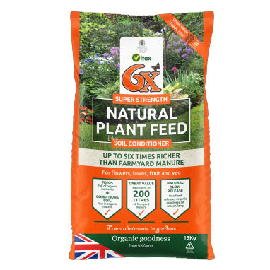 Vitax 6x 100% Natural Fibrous Fetilizer 15kg - UK BUSINESS SUPPLIES