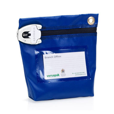 Versapak Small Secure Cash Bag 152x178x50mm BLUE (CCB0) - UK BUSINESS SUPPLIES