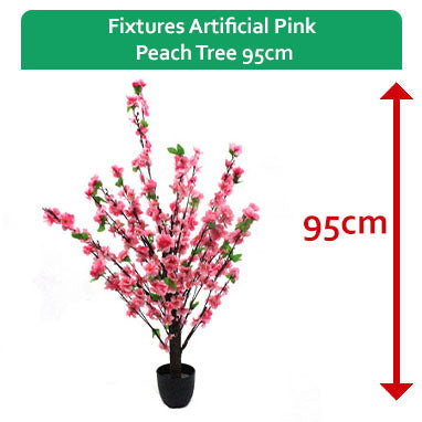 Fixtures Artificial Pink Peach Tree 95cm - UK BUSINESS SUPPLIES