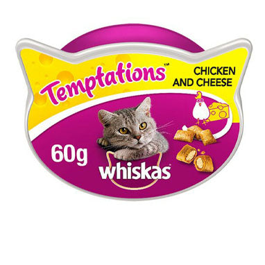 Whiskas Temptations Cat Treats with Chicken & Cheese 60g - UK BUSINESS SUPPLIES