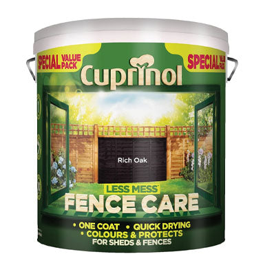 Cuprinol Less Mess Fence Care RICH OAK 6 Litre - UK BUSINESS SUPPLIES