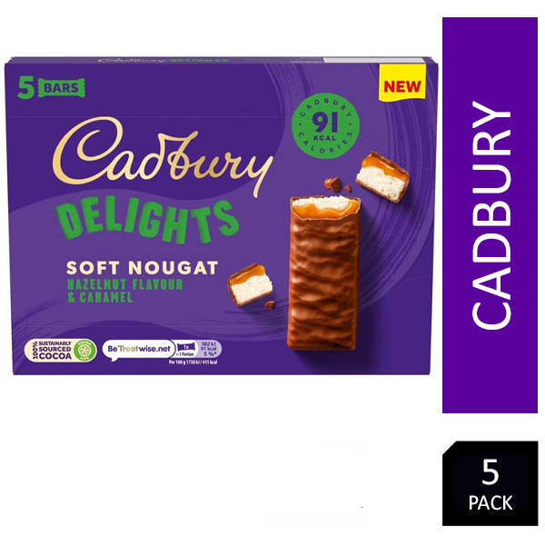 Cadbury Delights Soft Nougat Hazelnut & Caramel Chocolate Pack 5 - UK BUSINESS SUPPLIES