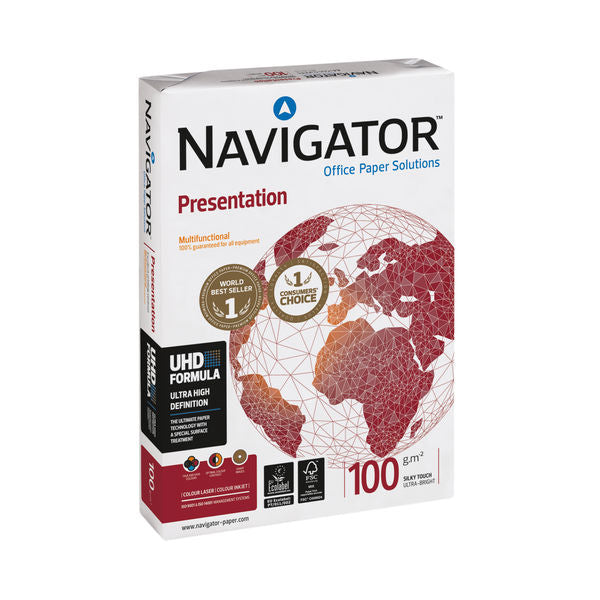 Navigator 100gsm A4 Presentation Paper - White,pack of 5 Reams - UK BUSINESS SUPPLIES