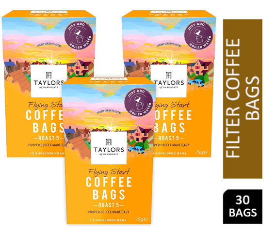 Taylors of Harrogate Flying Start Coffee Bags Pack 30s - UK BUSINESS SUPPLIES