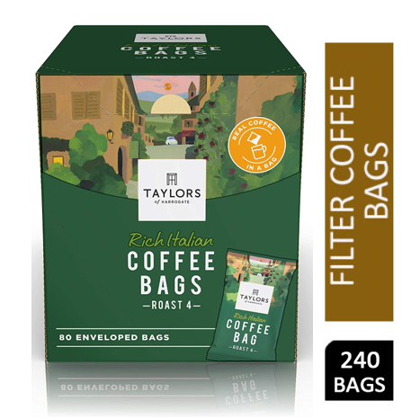 Taylors of Harrogate Rich Italian Coffee Bags Pack 80s - UK BUSINESS SUPPLIES