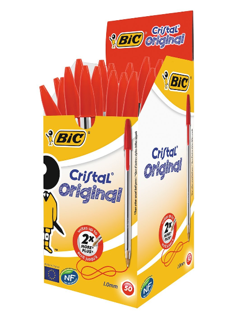 Bic Cristal Ballpoint Pen Medium Red (Pack of 50) 837361 - UK BUSINESS SUPPLIES