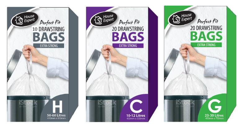 Perfect Fit Peddle Bin Liners Size G 23-30L, White, 20 Pack. - UK BUSINESS SUPPLIES
