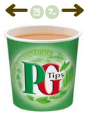 PG In-Cup, PG Tips Black 7oz x 25's, 76mm - UK BUSINESS SUPPLIES