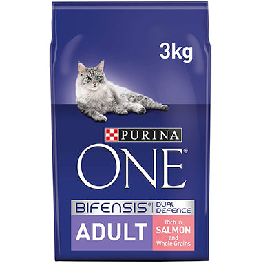 Purina ONE Adult Dry Cat Food Salmon & Wholegrain 4 x 3kg {Full Case Offer} - UK BUSINESS SUPPLIES