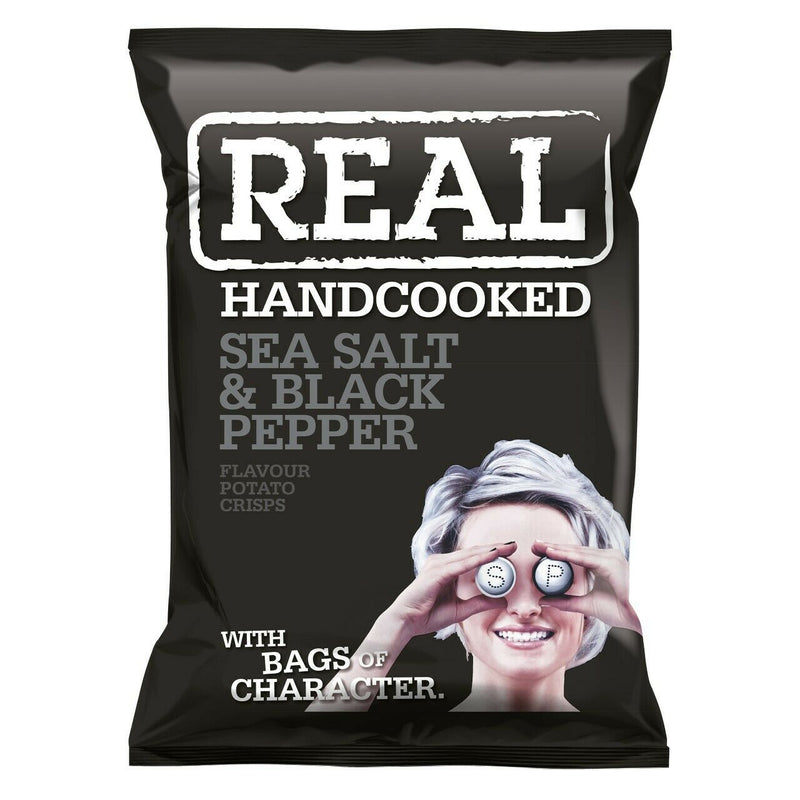 Real Crisps Sea Salt & Black Pepper 24 x 35g - UK BUSINESS SUPPLIES