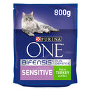 Purina ONE Sensitive Dry Cat Food Turkey & Rice 4 x 800g {Full Case} - UK BUSINESS SUPPLIES