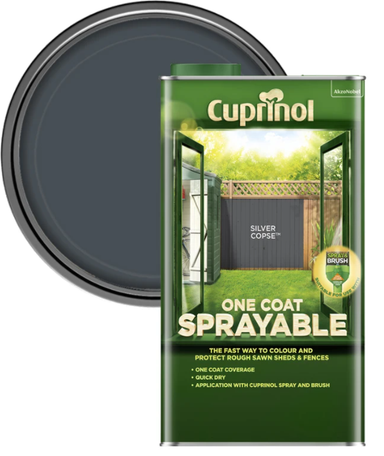 Cuprinol Spray Fence Treatment SILVER COPSE 5 Litre - UK BUSINESS SUPPLIES