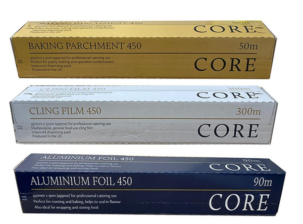 Core Professional Cling Film/ Aluminium Foil/ Baking Parchment Cutterboxes - UK BUSINESS SUPPLIES