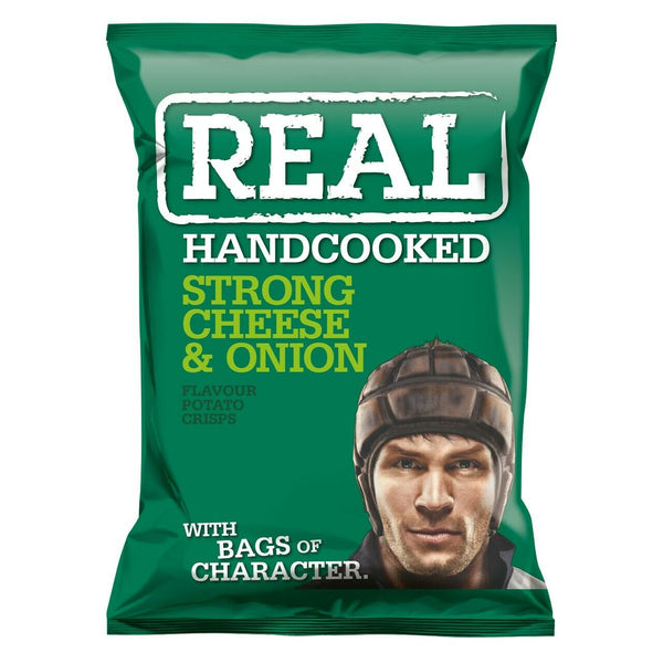 Real Crisps Strong Cheese & Onion 24 x 35g - UK BUSINESS SUPPLIES