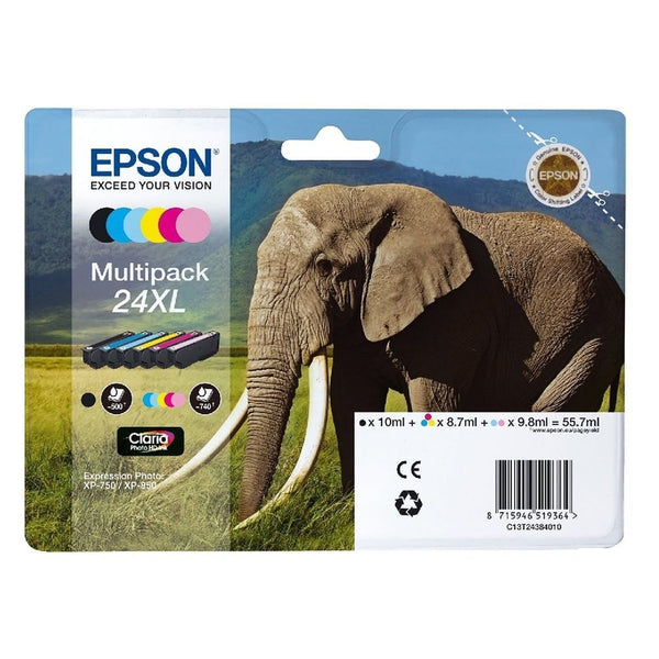 Epson 24XL 6-Colour Inkjet Cartridge High Yield Multipack (Pack of 6) C13T24384011 - UK BUSINESS SUPPLIES